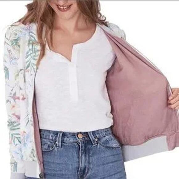 Faherty Dockside Reversible Bomber Jacket In Primrose Size Large - Picture 1 of 13